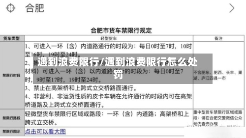 遇到浪费限行/遇到浪费限行怎么处罚