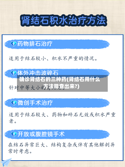 确诊肾结石的三种药(肾结石用什么方法能查出来?)-第2张图片