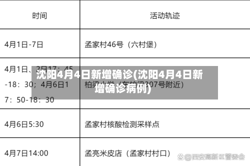 沈阳4月4日新增确诊(沈阳4月4日新增确诊病例)-第2张图片