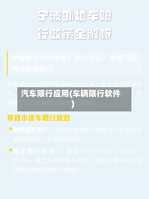 汽车限行应用(车辆限行软件)