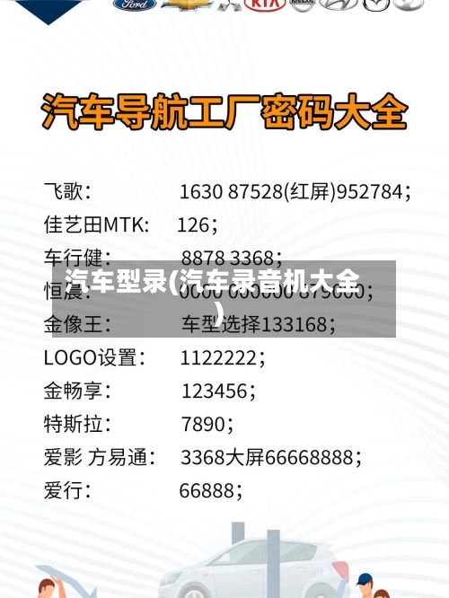 汽车型录(汽车录音机大全)