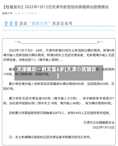 天津确诊一例女童6岁(天津小孩确诊)-第2张图片